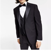 CALVIN KLEIN Men&#39;s Stretch Black Tuxedo 95% Wool suit separated Jacket 38R $450 - £87.03 GBP