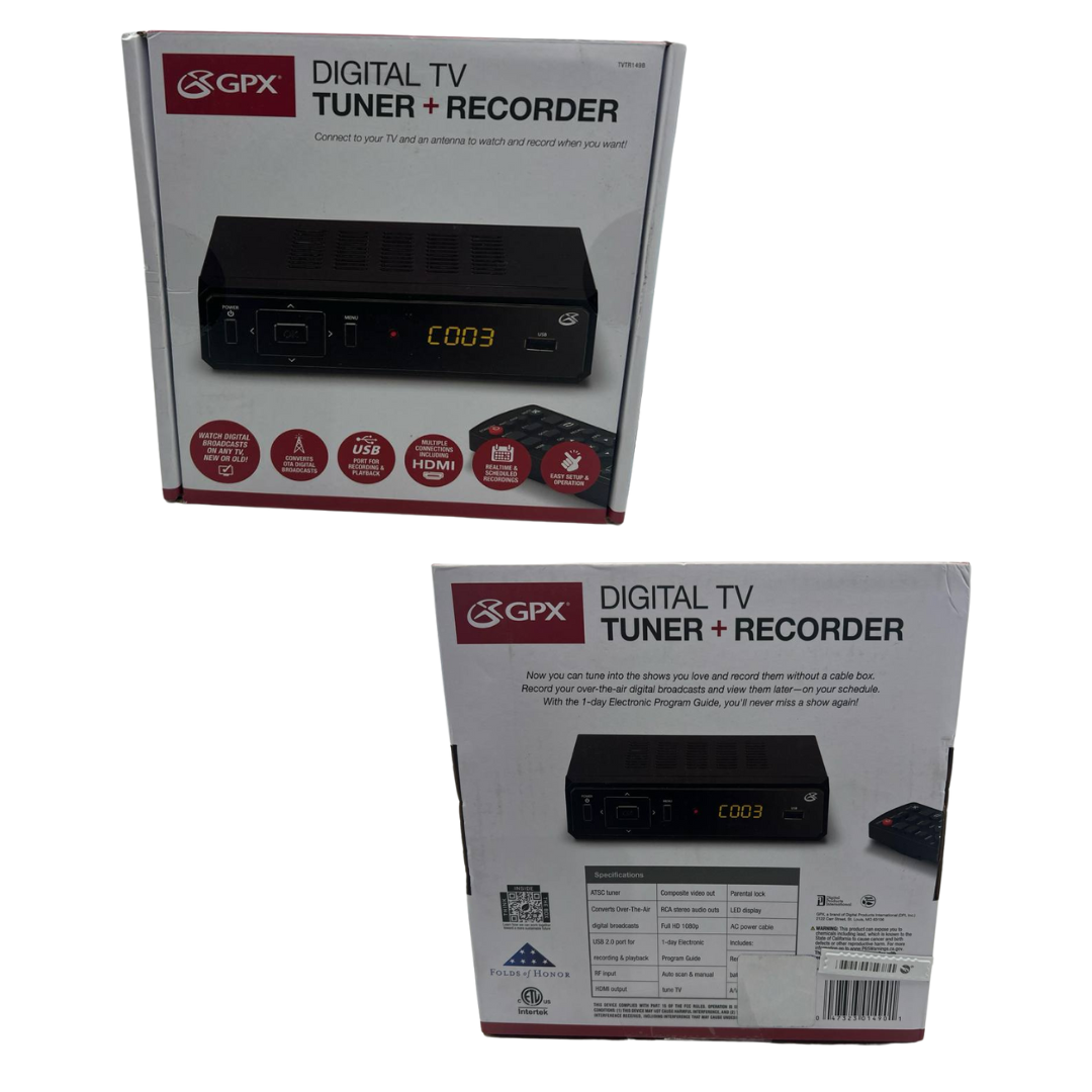 GPX TVTR149B Digital TV Converter Box HDMI USB DVR Tuner Recorder for HDTV - $28.76