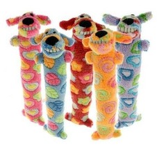 Loofa Swirl Dog Toy 12&quot; Long Colorful Pattern Soft Plush Squeaker - Choo... - £10.30 GBP