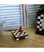 Whimsical Check Mini Checkerboard Tile Riser Chessboard Riser Hand paint... - £15.53 GBP