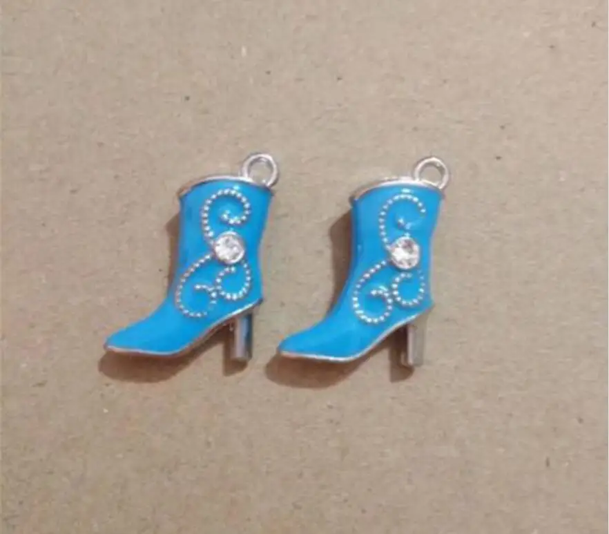 5 Style Mixed Colors Enamel boy boots Pendant 21x15mm Charm Pendant Neck &amp; celet - $73.13