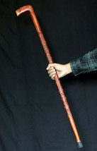 Wooden Walking stick Hand craved usable wooden cane/stick - £36.56 GBP