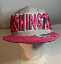 City Hunter Embroidered Washington DC Pink Gray Blue MLB Big Letter Baseball Hat - £19.18 GBP