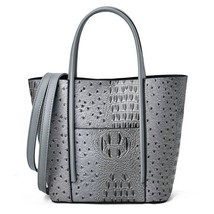 Women&#39;s Bag Crocodile Ostrich Textiles Large Capacity Bucket Bag Fashion Commute - £42.49 GBP