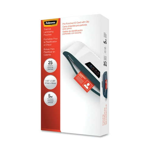 Fellowes 52033 LAMINATING POUCHES ID CARD PUNCHED W/CLP - $42.12