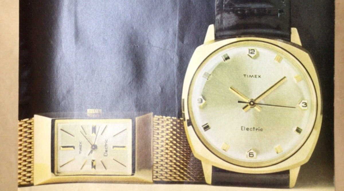 Timex Electric Wrist Watch Men’s Lady’s Gold Leather Band Vintage Print Ad 1967 - $9.85