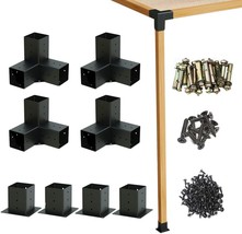 Pergola Kit, 3-Way Right Angle Pergola Brackets, 4-Pick Elevated Wood Stand Kit - $112.98