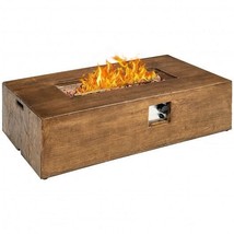 48 x 27 Inch Outdoor Gas Fire Pit Table 50 000 BTU with Lava Rocks and C... - $668.25