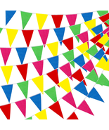300Pcs Colorful Pennant Banner Flags, 375Ft Multicolor Banners Carnival ... - $18.80