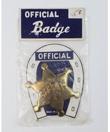 Vintage Novelty toy gold metal Sheriff badge new in package Made in Japa... - £11.83 GBP