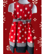 Bonnie Jean Girls Polka Dots Minnie Mouse Dress Size 3T Red White Zip Sl... - £9.26 GBP