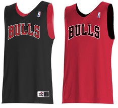 Chicago Bulls NBA Alleson Basketball Reversible Jersey Black Red Men&#39;s Large L - £18.77 GBP