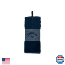 Callaway TW CG Trifold Golf Towel Navy Blue w/ Quick Snap Attachment - $38.21