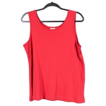 Westbound Petites Tank Top PL Womens Red Scoop Neck Cotton Sleeveless Shirt - £10.78 GBP