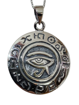 Eye of Horus Necklace Pendant Ra Wadet Udjat 18&quot; Chain Jewelry 925 Silver Boxed - £34.66 GBP