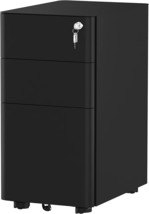 3-Drawer Metal Filing Cabinet Office Drawers With Keys, Slim Portable, Y... - $113.96
