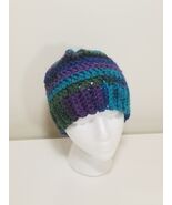 Handmade Crochet Chunky Beanie Hat in Northern Lights Color - $16.73 CAD