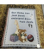 Our Home Enlarged by Two Feet Baby Boy Birth Tapestry Bannerette Wall Ha... - $613.18 MXN