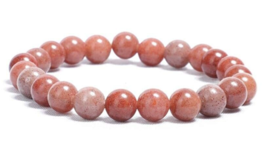 Genuine 0.8mm Strawberry Quartz Bracelet - Natural Gemstone Beads, Elastic - £23.70 GBP
