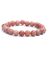Genuine 0.8mm Strawberry Quartz Bracelet - Natural Gemstone Beads, Elastic - $543.72 MXN