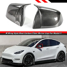 Brand New Real Carbon Fiber M Style Car Side Mirror Cover Caps For 2020-2022 Tes - £94.80 GBP