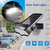 17Led Solar Flood Light Pir Motion Sensor Spotlight Outdoor Garden Yard ... - £28.43 GBP