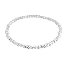 Simple Round 3mm Beads Sterling Silver Stretch Bracelet - £21.54 GBP