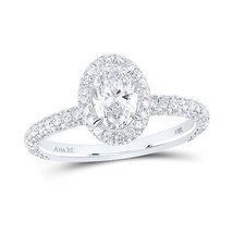 14kt White Gold Oval Diamond Solitaire Bridal Wedding Engagement Ring 1-5/8 Ctw - £5,015.33 GBP