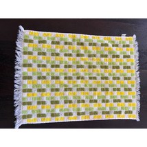 VTG 1970&#39;s Tastemaker Dish Towel Yellow Avocado Green White Geometric Design - £11.67 GBP
