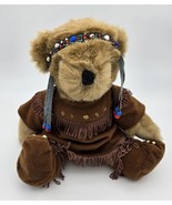 Native American Bear Female Jointed 12 Inch Teddy Bear Plush Figure &amp; Ba... - $442.69 MXN