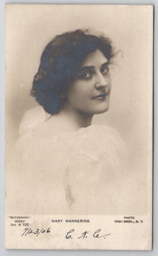 Primary image for Mary Mannering Edwardian American English Stage Actress Real Photo Postcard C36