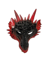 Halloween Adult Mythical Red and Black Dragon Teeth Foam Rubber 3D Mask ... - £12.30 GBP