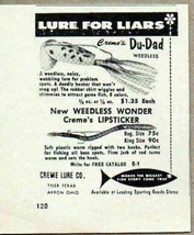 1963 Print Ad Creme&#39;s Du-Dad &amp; Lipsticker Fishing Lures Tyler,TX Akron,OH - £6.74 GBP