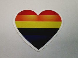 Rainbow Striped Heart Beautiful Smaller Darker Color Sticker Decal Awesome - £1.73 GBP