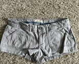 Hollister California Gray Chino Shorts Women&#39;s Size 3 Low Rise Pocket Fl... - $7.69