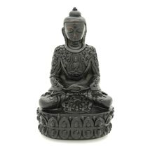 BUDDHA STATUE 5.5" Dark Resin Buddhist Icon Meditating Meditate HIGH QUA... - $20.66