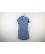 Vineyard Vines Womens Size 2 Margo Utility Chambray Denim Shirt Dress Blue - $1,440.34 MXN