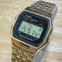 Casio Digital Quartz Watch A159WGE Men Gold Tone Alarm Chrono Japan New ... - £26.13 GBP