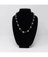 Silver &amp; Black Beaded Necklace - £9.09 GBP