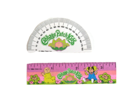 Vintage 1984 Cabbage Patch Kids Ruler 3.5&quot; plus Protractor Lot - £7.53 GBP