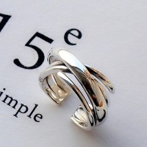 New Arrivals Tibetan Silver Vintage Multilayer Smooth Rings For Women Cross Larg - £6.96 GBP