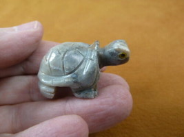 Y-TUR-LA-52) Tortoise land turtle carving SOAPSTONE FIGURINE love little turtles - £6.86 GBP