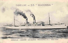 Steamer SS Madonna Fabre Line Marseille Azores New York 1910s postcard - £6.19 GBP