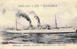 Steamer SS Madonna Fabre Line Marseille Azores New York 1910s postcard - £5.91 GBP