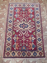 Kazak Carpet Area Rug 3x4 Thin Finish Traditional Hand Knotted B-76891 - £168.48 GBP