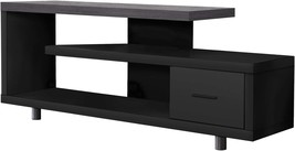 I Stand-60 L Grey Top With One Drawer Tv Stand, Black, By Monarch Specia... - £206.66 GBP