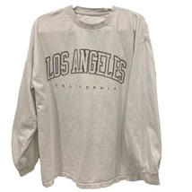 J Galt Men&#39;s One Size Fits Most White Cotton Long Sleeve Los Angeles T-Shirt - £6.03 GBP