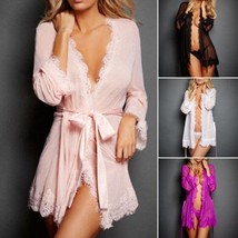 Women Ladies Lace Summer Sexy Long Sleeve Mesh Sleep Tops - £23.51 GBP