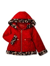 Girls Pistachio Jacket Faux Fur Size 4 5/6 or 6X Fleece Bubble Puffer Coat - £31.24 GBP