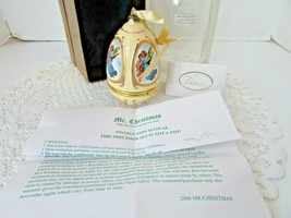 Mr.Christmas Musical Glass Ornament Trinket Box Valerie Angel Yellow 4.25&quot;H Mib - £14.67 GBP